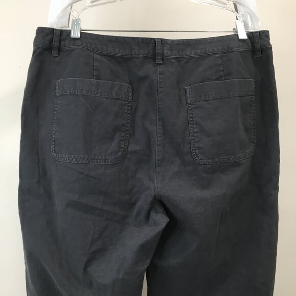 EILEEN FISHER Dark Gray Organic Cotten Flax Blend Pant Jeans - Picture 7 of 8